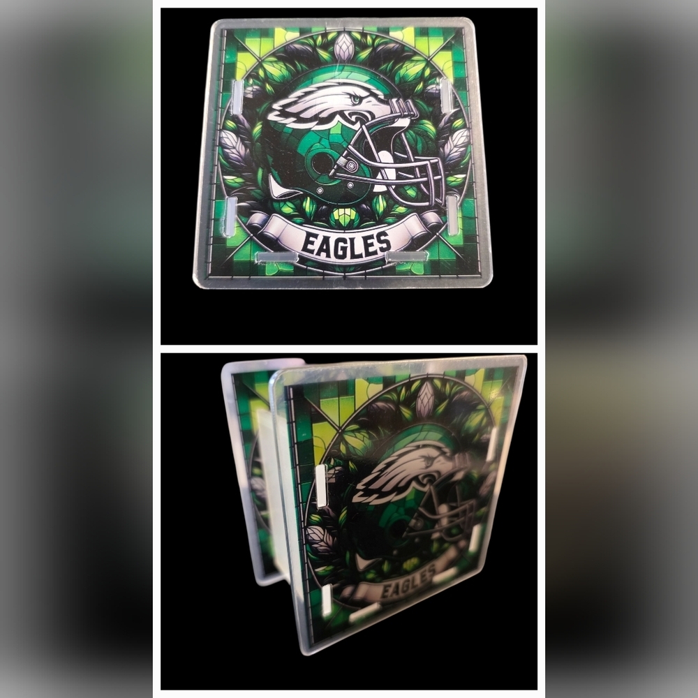 Philadelphia Eagles Stained Glass Style Display | 3.5 x 3.5 | NFL Decor